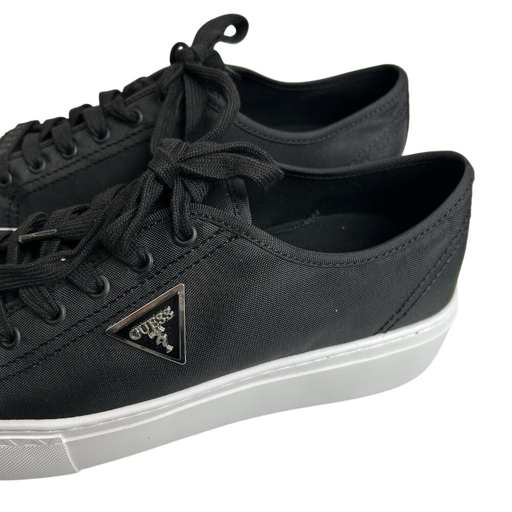 Guess  Joezi Platform Black Women’s 8.5M Fashion Sneakers Triangle Logo Plaque - Picture 16 of 16